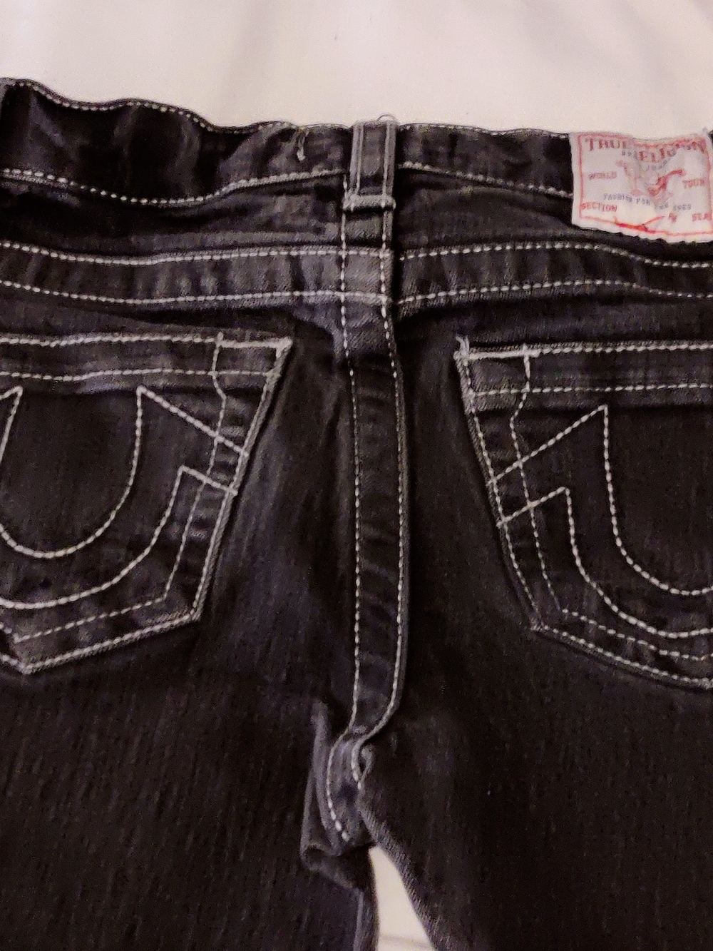 True Religion Billy Bootcut Black Denim Jeans Kids Youth Size 8 Adjust Waist